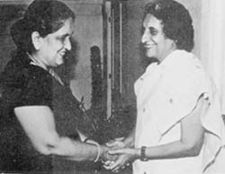 A close friendship with Indira Gandhi.... and her father Nehru (below)
