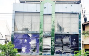 The damaged exterior of the Fashion Bug building. Pix by Indika Handuwala