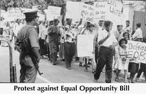 Protest against Equal Opportunity Boll
