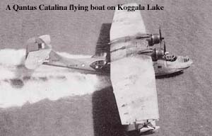 A Qantas Catalina flying boat ob Koggala Lake