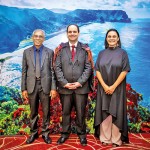 GISM President Professor Senaratne with His Excellency New Zealand High Commissioner in Sri Lanka Mr. Michael Appleton (Middle) and his wife Dr. Nayantara Sheoran Appleton at the ceremony for officially opening the New Zealand High Commission and celebrating Matariki/Mãori New Year.
