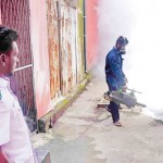 Dengue prevention week saw fogging and inspection of areas in Colombo. Pix by Akila Jayawardena