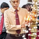Prof. Namal Priyantha lighting the Oil Lamp