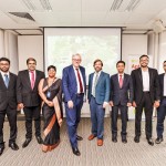 British High Commissioner H.E Andrew Patrick with Orlando Edwards, Country Director British Council, alongside the British Council Colombo staff in charge of the solar for change project.