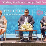 Panellists discussing the vital role of research in driving national development, strengthening higher education institutions, and fostering industry innovation at the APIIT International Research Conference (AIRC) 2024. Seated Left to right: Shehan Warusavithana - Joint Country Head, Virtusa (PVT) Ltd; Carol Southall - Head of The Institute of Business and Innovation School of Digital, Technology, Innovation and Business – University of Staffordshire; Senior Professor (Chair) H. D. Karunaratne -Vice Chancellor, University of Colombo; Dr. Chaman Wijesiriwardana – Consultant - Head of Research, APIIT, Sri Lanka, Bandula Egodage - Chairman, APIIT Sri Lanka