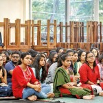 Students offered prayers on Navratri festival