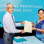 New Anthoney’s Group MD Emil Stanley presenting the pledge for no-antibiotics to Dr. Palika Fernando, Additional Secretary at the Ministry of Health