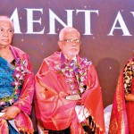 Lifetime Achievement Award for Long and Distinguished Service: From left, Bennet Rupasinghe, Chandrika Wijesundare, N.M. Ameen, Zanita Careem and A. Yogamoorthi