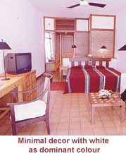 Minimal decor with white as dominant colour